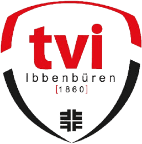 Logo des TV Ibbenbüren in Rot und Schwarz, umrandet von einem Schild-Design.